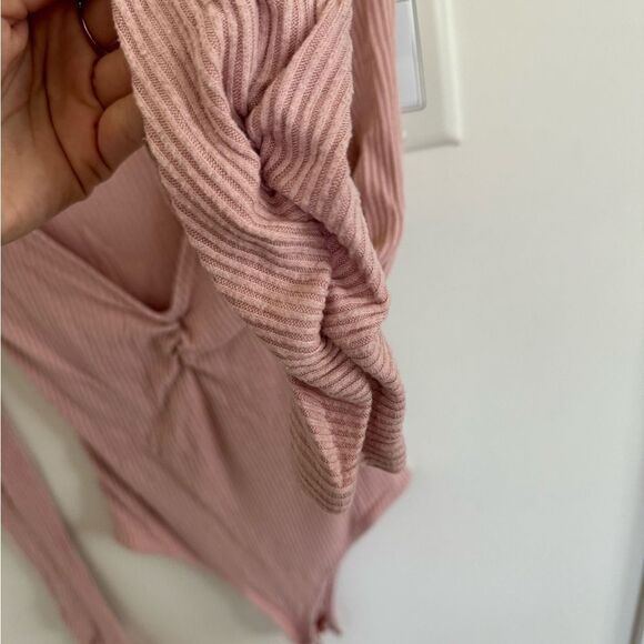 Free People Cozy Up With Me Bodysuit Rose Small - Picture 7 of 8